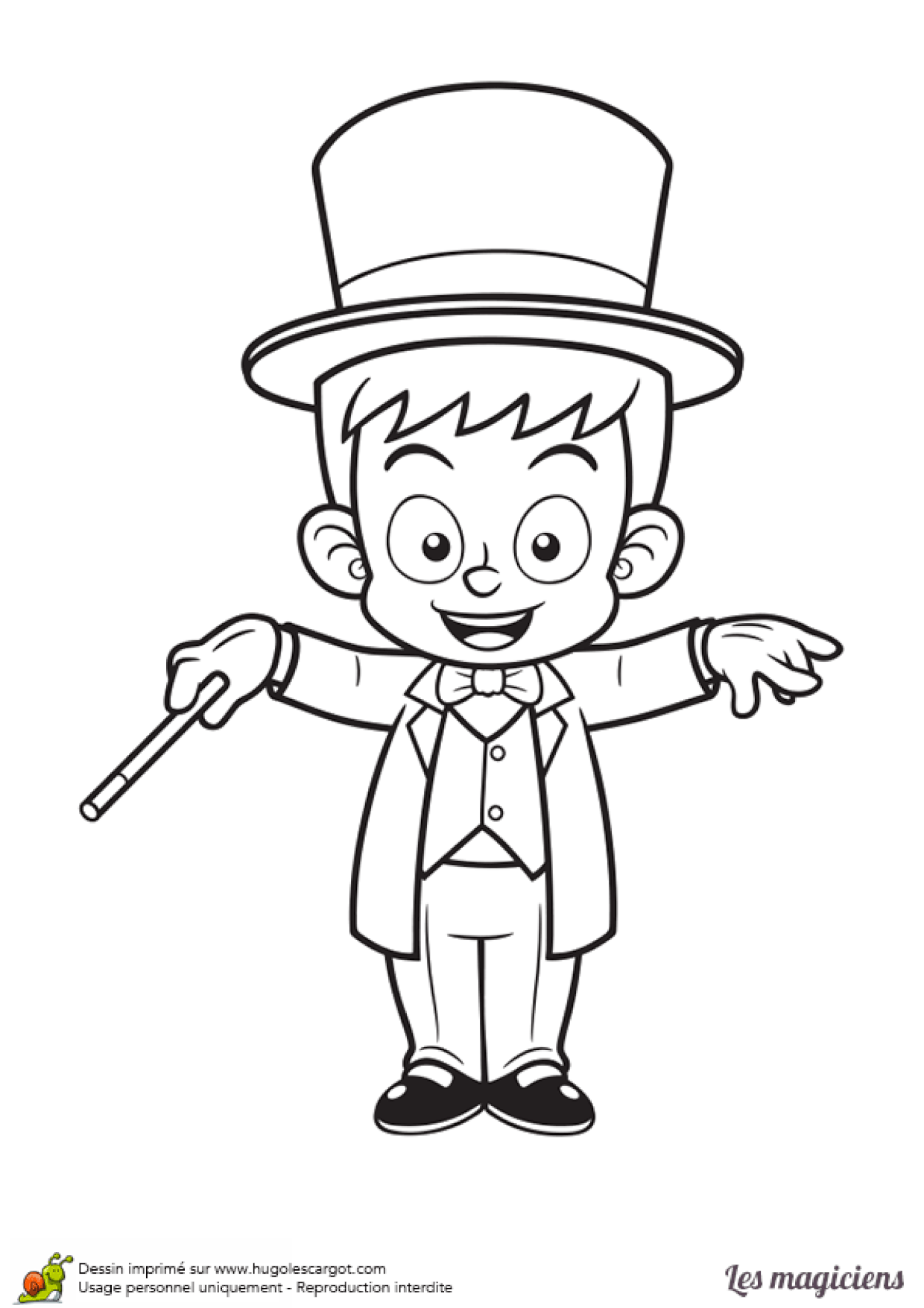 Coloriage Petit Magicien Debutant