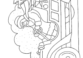 Coloriage pere noel voiture