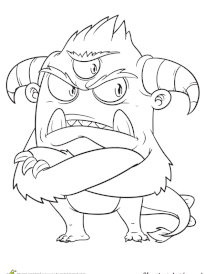 Coloriage monstre &agrave; trois yeux