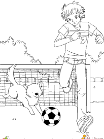 Coloriage manga footballeur