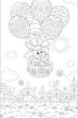 Le lapin de P&acirc;ques fait de la montgolfi&egrave;re