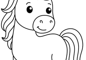 Licorne facile &agrave; colorier d&egrave;s la maternelle