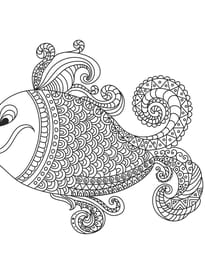 Coloriage de poisson style mandala