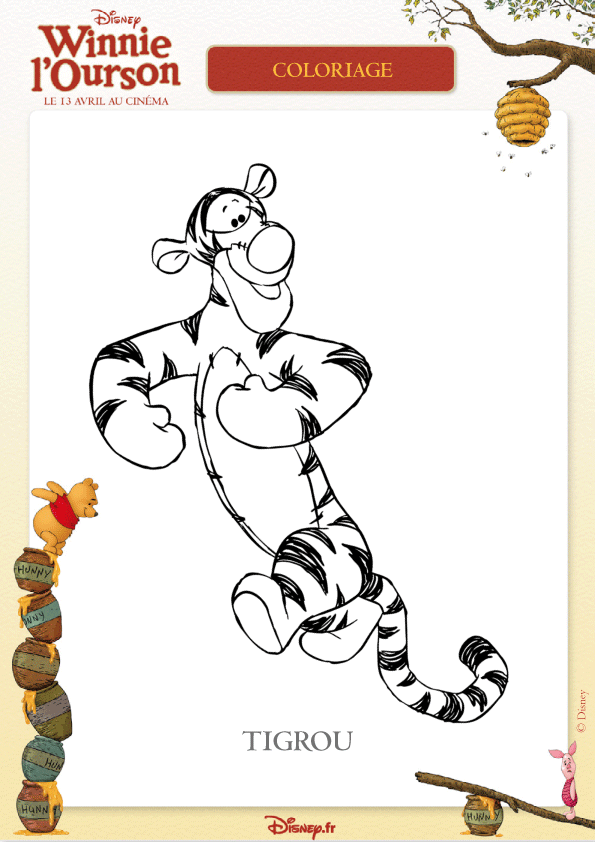 Coloriage De Tigrou A Imprimer