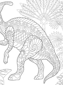 Coloriage de dinosaure type mandala