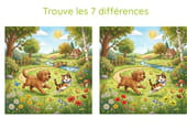 Jeu des 7&nbsp;diff&eacute;rences&nbsp;: chien et chat