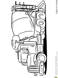 Coloriage engins de chantier betonniere