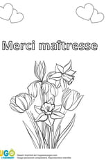 Coloriage Merci ma&icirc;tresse