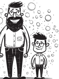 Coloriage p&egrave;re et fils pour la f&ecirc;te des papas