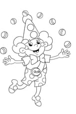 Un clown d&eacute;guis&eacute; en jongleur pour le Carnaval