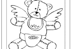 Coloriage ange nounours bébé