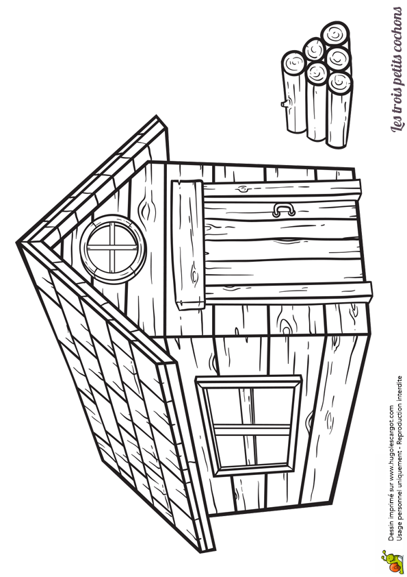 Les Trois Petit Cochons Coloriage