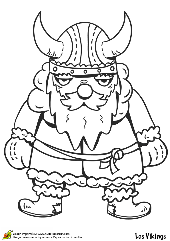 Coloriage petit viking frileux