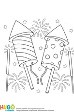 Coloriage de feux d'artifices pour la f&ecirc;te nationale
