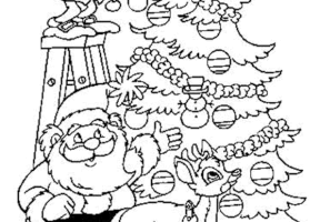 Coloriage sapin noel lutins