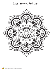 Coloriage mandala grosse fleur