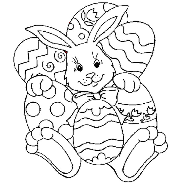 Coloriage De Lapin De Paques A Imprimer