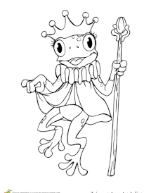 Coloriage animaux de contes grenouille princesse