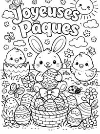 Coloriage Joyeuses P&acirc;ques