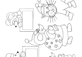 Coloriage souris chat noel coloriage