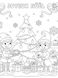 Coloriage lutins de Noël