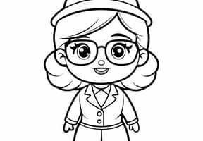 Coloriage ma&icirc;tresse d'&eacute;cole en tailleur