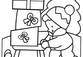 Coloriage noel luge