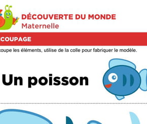 D&eacute;coupage et collage d'un poisson bleu