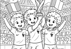 Coloriage Coupe du Monde "Allez les Bleus&nbsp;!"