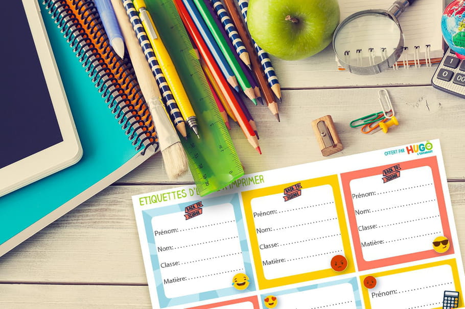 Étiquettes pour cahiers : nos modèles à imprimer et coller pour l'école
