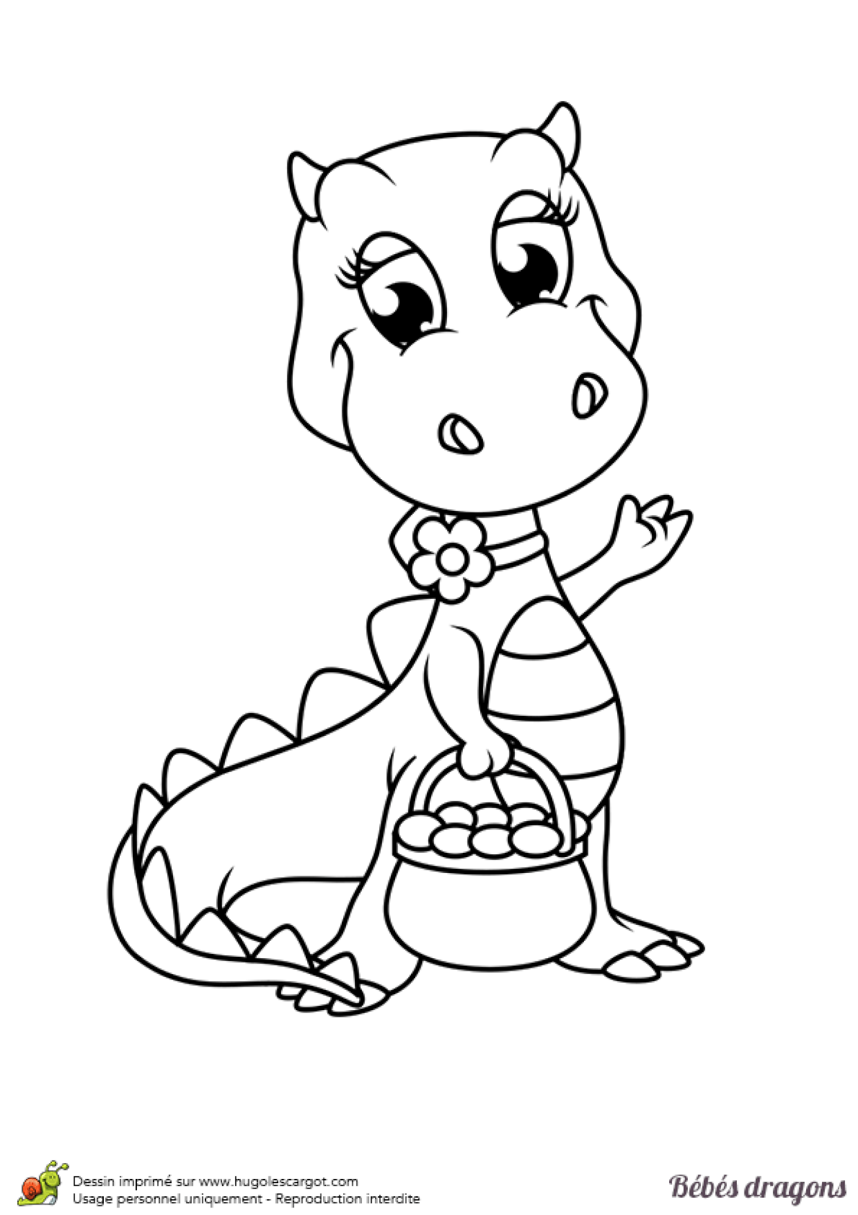 Coloriage Mademoiselle Bebe Dragon