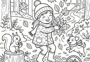 Coloriage l'automne est l&agrave;&nbsp;!