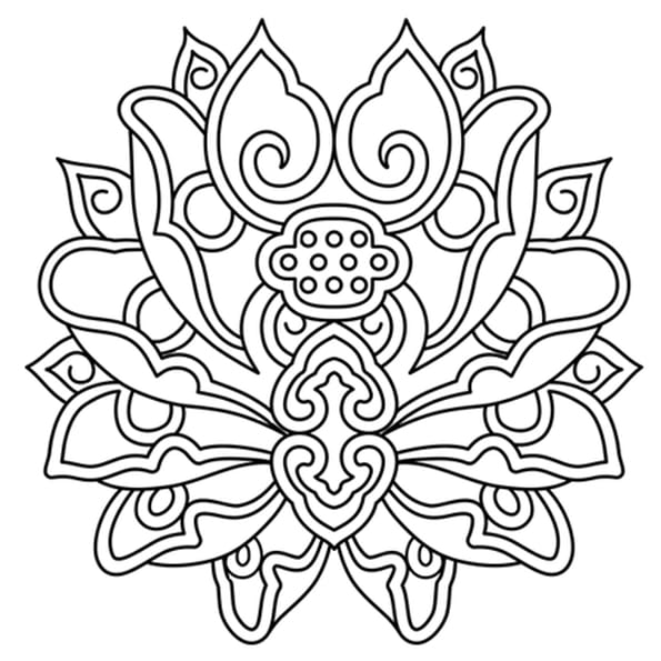 Coloriage De Mandala Avec Des Fleurs