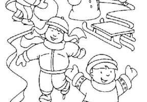 Coloriage noel patins