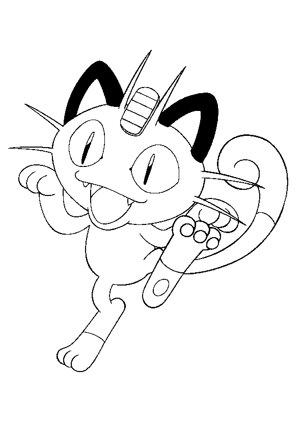 Coloriage Pok mon Miaous Coloriage Pok mon Miaous
