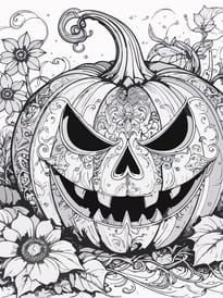 Coloriage citrouille d'Halloween effrayante