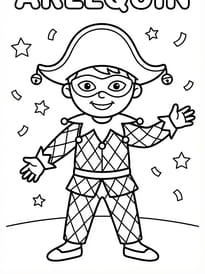 Coloriage du Arlequin pour Carnaval