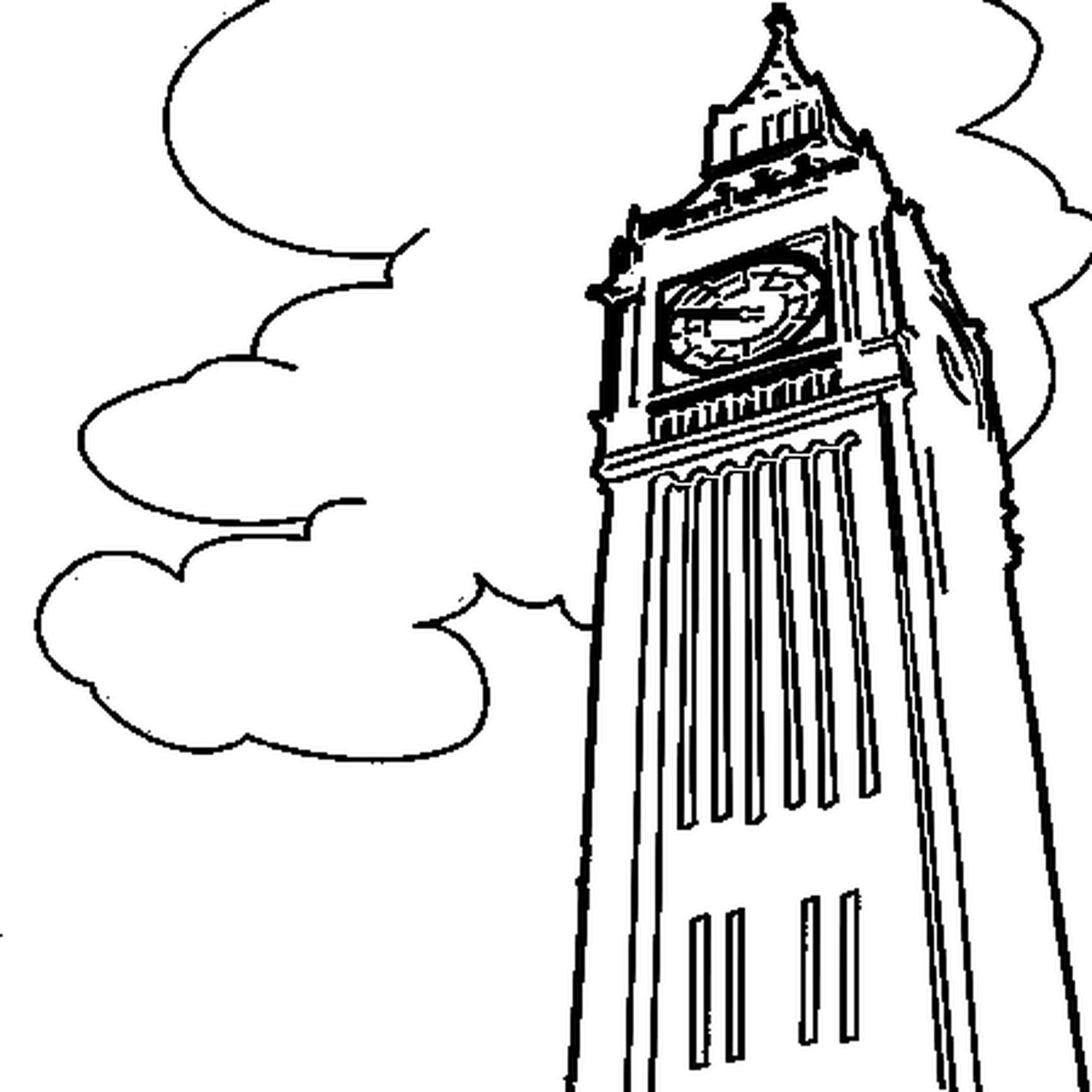 Coloriage Big Ben Et Son Horloge En Ligne Gratuit A Imprimer