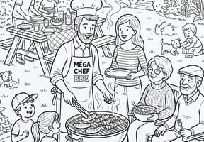 Toute la famille profite du barbecue