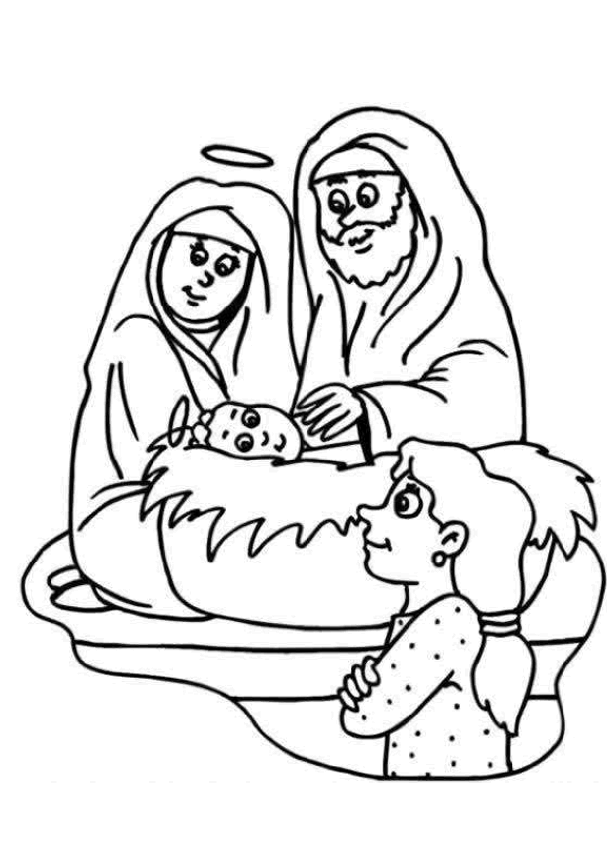 Coloriage Noel L Enfant Jesus Et Ses Parents