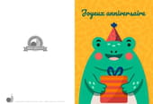 Carte "Joyeux anniversaire" grenouille