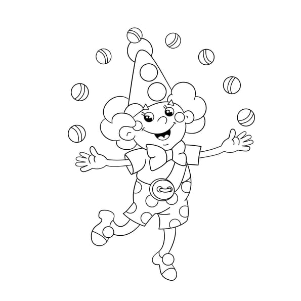 Un clown d&eacute;guis&eacute; en jongleur pour le Carnaval