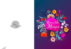 Carte florale violette f&ecirc;te des M&egrave;res