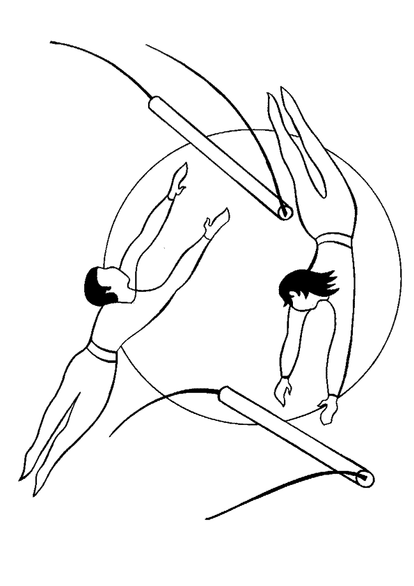 Coloriage cirque trapeze