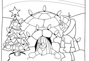 Coloriage noel igloo