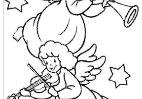 Coloriage noel anges 2