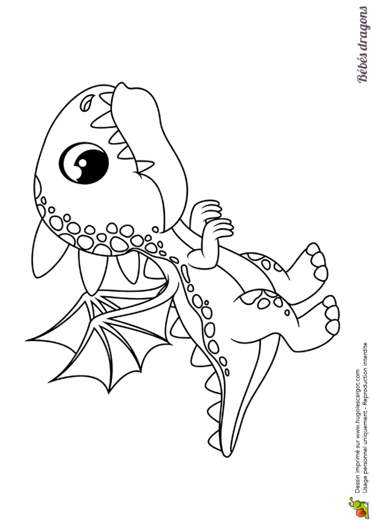 Coloriage D Un Bebe Dragon Qui Decouvre Ses Ailes