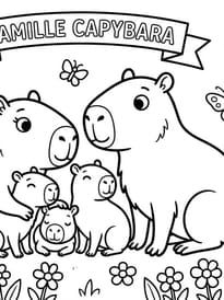 La famille Capybara avec ses enfants