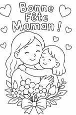 Coloriage "bonne f&ecirc;te maman"