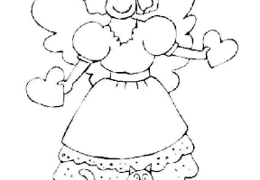 Coloriage ange et son chat